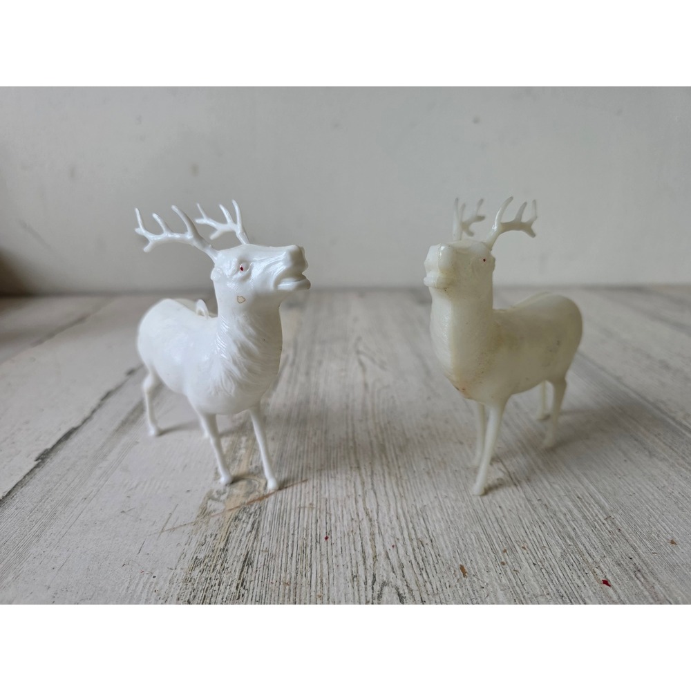 Vintage plastic reindeer deer Xmas decor figurine village